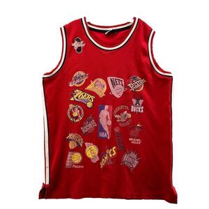 Reebok Basketball Jersey Mens 3XL Red Streetwear NBA Y2K Sporswear Allstar Print